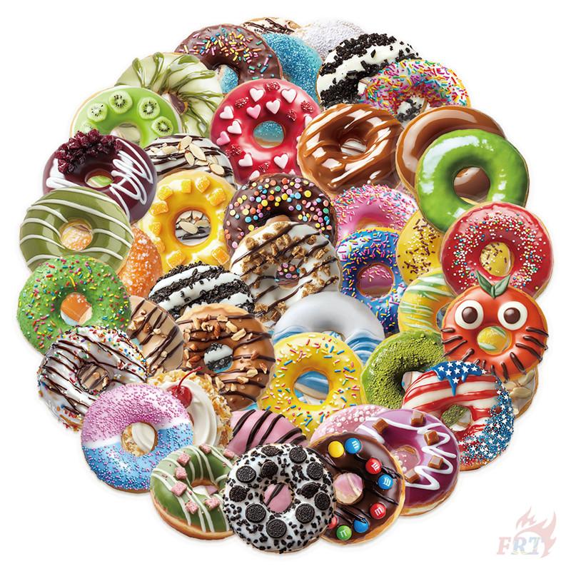50Pcs/Set Sweet Doughnuts Series 01 PET Stickers Waterproof DIY Fashion Doodle Decals Stickers