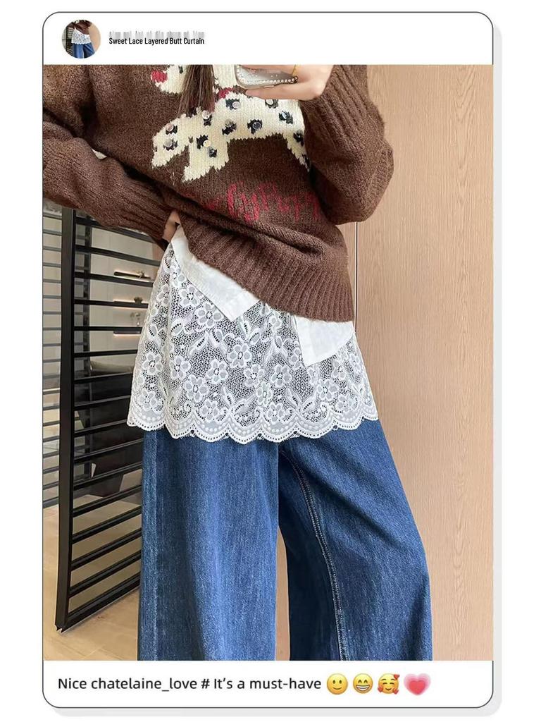 Korean Lace Layered Anti-Exposure Short Skirt - Fashionable Outerwear
