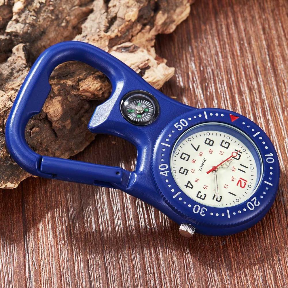 Orologio da Tasca Multifunzione con Moschettone a Clip Orologio da Infermiera Bussola Apribottiglie per Medici Chef Orologio Sportivo Luminoso da Esterno