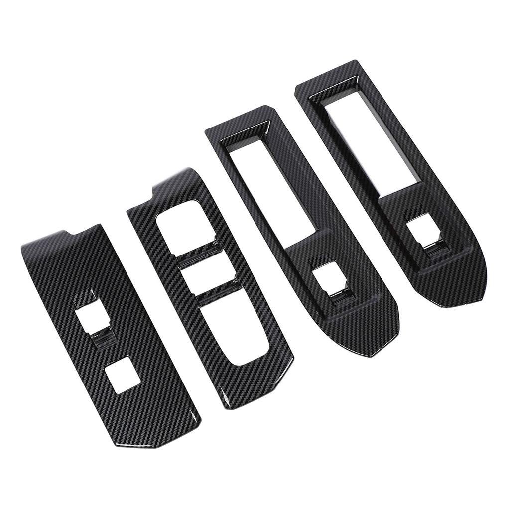 4pcs Window Switch Panel Cover Trim Carbon Fiber Style Interior Decoration Window Control Panel Trim for Tacoma 2024
