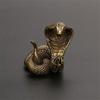 Antike Bronze Cobra Statue Ornament Sternzeichen Schlange Miniatur Figuren Kupfer Desktop Dekoration Tee Haustiere Decor Zubehör Handwerk