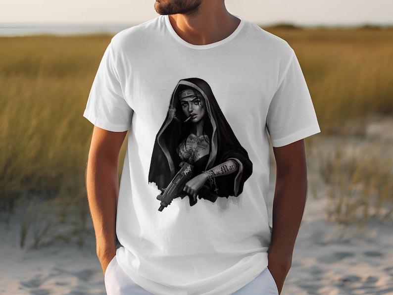 Tatuaggi di Suore Sataniche Arte Blasfema T-shirt Unisex Blasfema Donna Uomo Moda Estiva Casual Cotone Magliette Grafiche Streetwear Top Maglietta