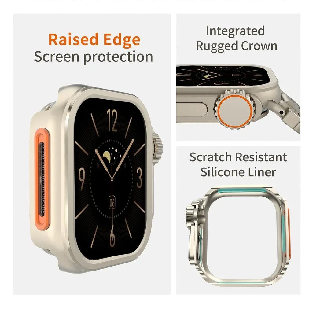 Zinc Alloy Case for Apple Watch Series 10 42mm 46mm Upgrade Ultra 2 49mm Hard Metal Protective Cover for Iwatch Series 10 Shell