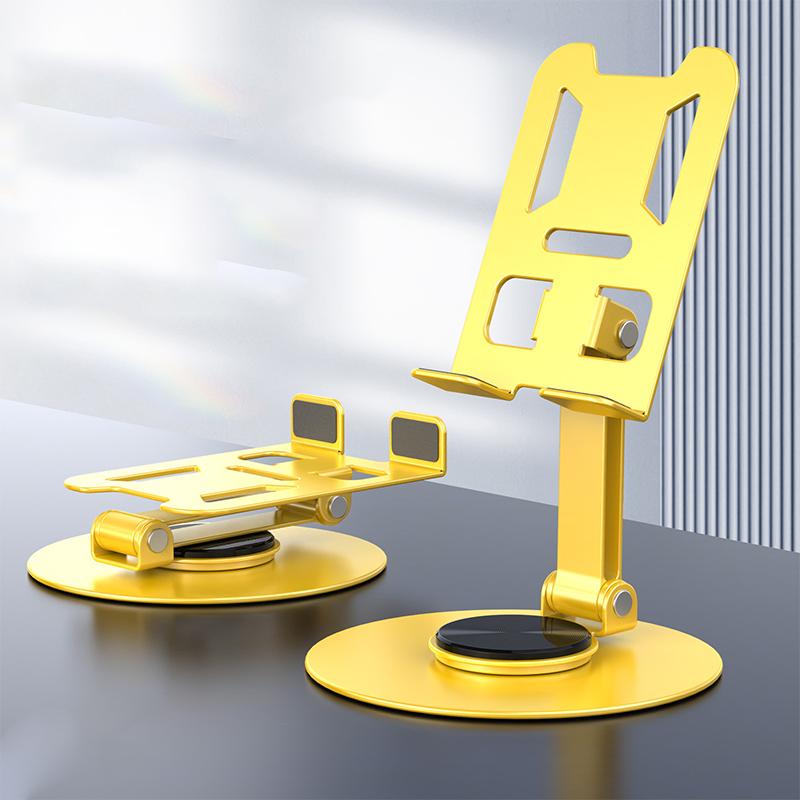 

Полностью металлический многофункциональный портативный складной держатель для мобильного телефона с вращением на 360 градусов для всех мобильных телефонов жёлтый