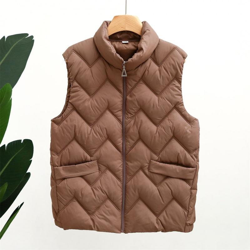 Weste Damen Herbst und Winter Mode Mutter Weste Jacke lockere und leichte Daunen Baumwollweste Weste Weste warme Baumwolljacke Top