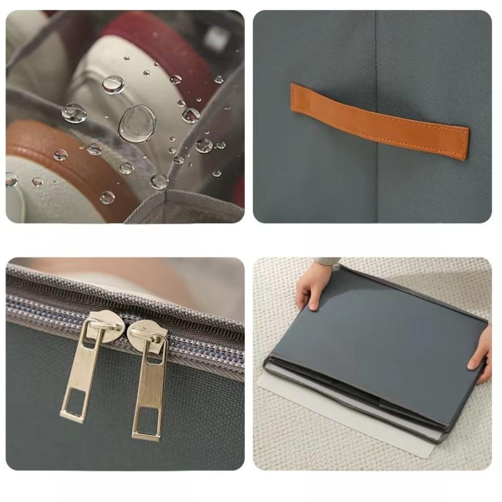 Staubdichte Schuhaufbewahrungsbox Feuchtigkeitsbeständige Waschbare Stoffschuhbox Faltbare PP-Platten Schuh-Organizer-Box Schuhschrank