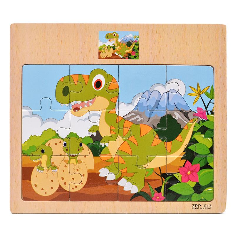 New Wooden 12 Piece Puzzle Puzzle Infant and Child Educational Early Education Toys Animal Traffic Wooden Puzzle Toys