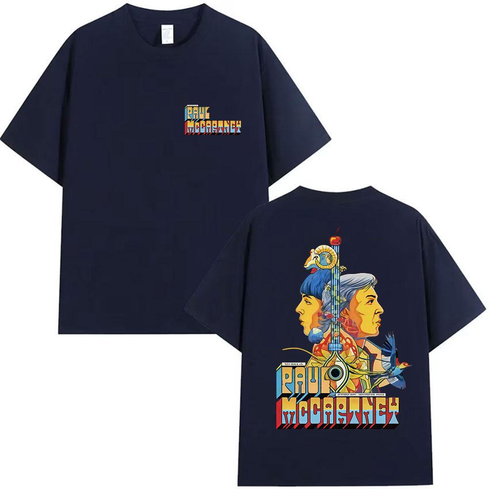 Paul McCartney Got Back Tour 2025 Koszulki Merch Męskie Lato Vintage Luźna Bawełniana Koszulka Unisex Hip Hop Rock Odzież Koszulka