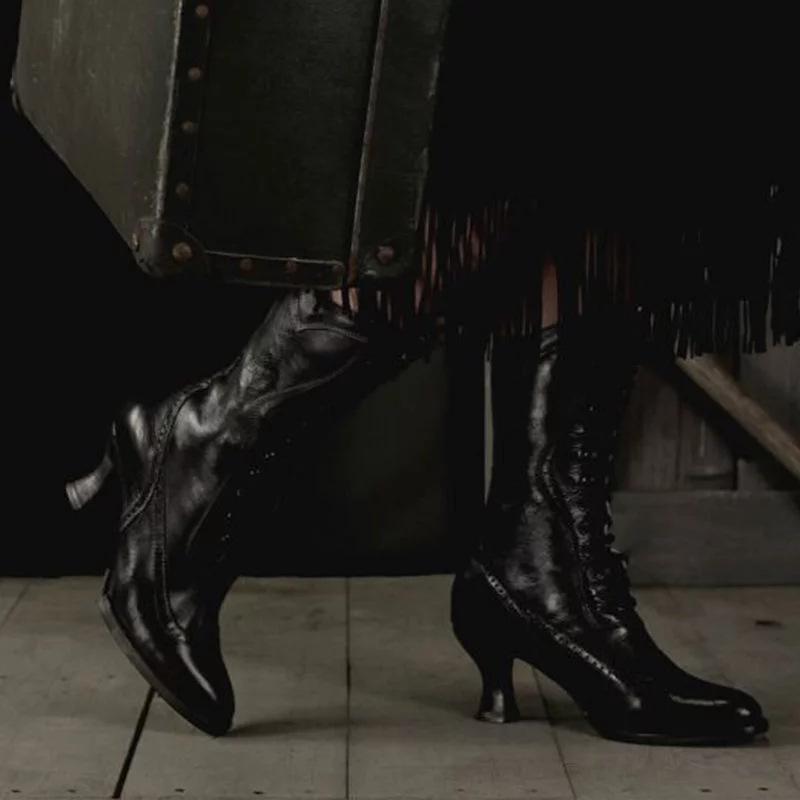 Donna Moda Vittoriana Pelle Lolita Stivali Steampunk Tacco Alto Stivali  Autunno Inverno Donne Cowboy Short Ankle Boots acquista in modo economico —  spedizione gratuita, recensioni reali con foto — Joom