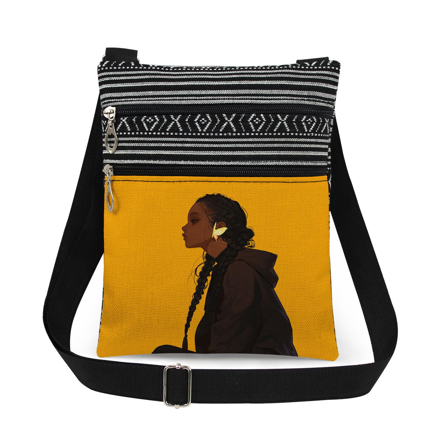 

1PC Black girl Print Tote Bags Women Shoulder Handbags Postman Package 6898 CLE