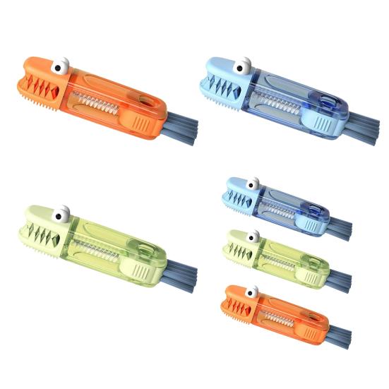 3-in-1 Crocodile Cup Lid Brush Ergonomic Handle Water Bottle Cleaner Multifunctional Portable Gaps Corners Brush