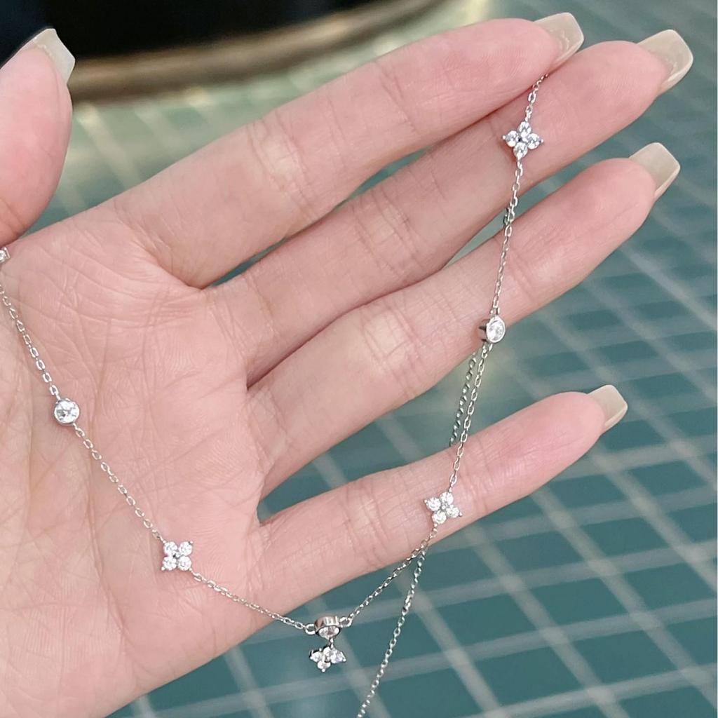 Xiaohongshu Clover & Star Necklace - Minimalist Fresh Style