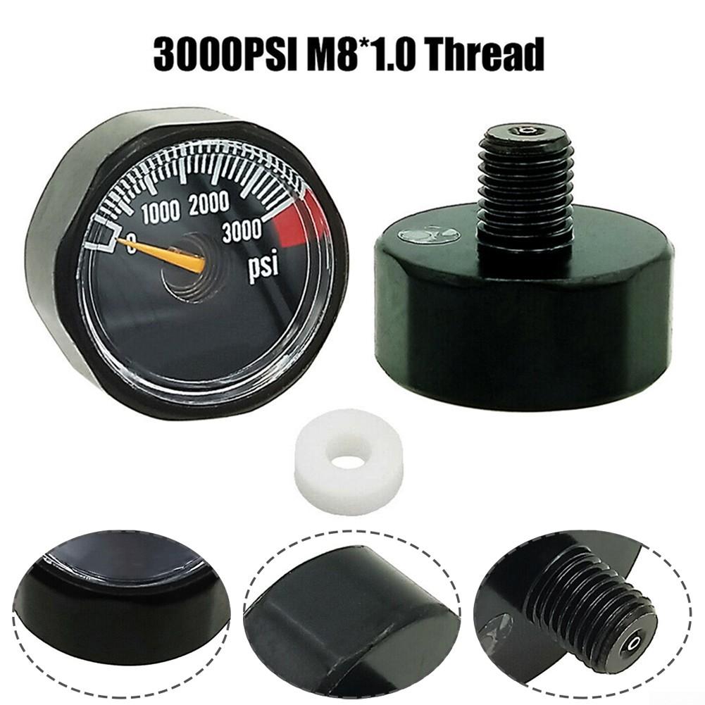 Metalworking Pressure Gauge Manometer 3000 Psi Black M8*1.0 Thread