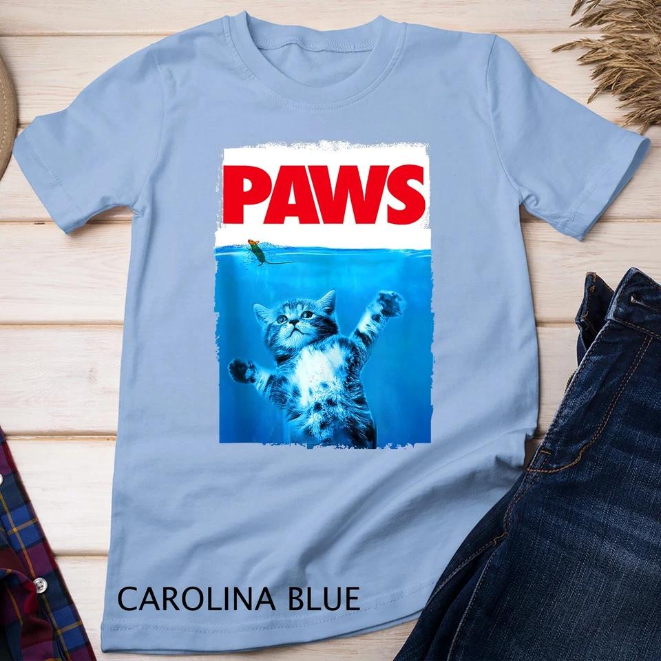 Paws Cat and Mouse Top, Cute Funny Cat Lover Parody Unisex T-shirt 2 L