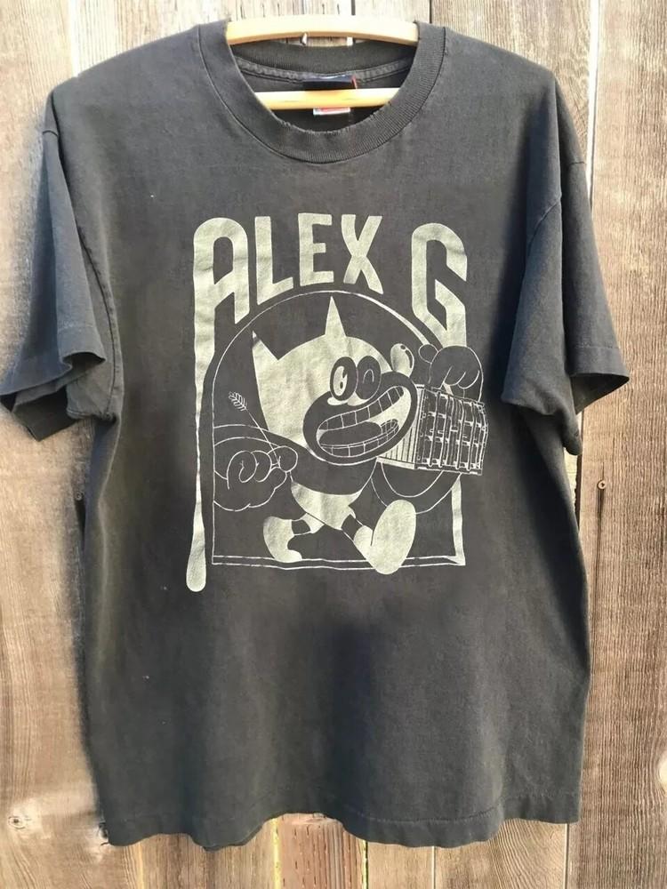 Алекс Джи Мультяшный Кот Концертный Тур Рингер Инди-рок Угольный Унисекс Футболка Унисекс Футболка S