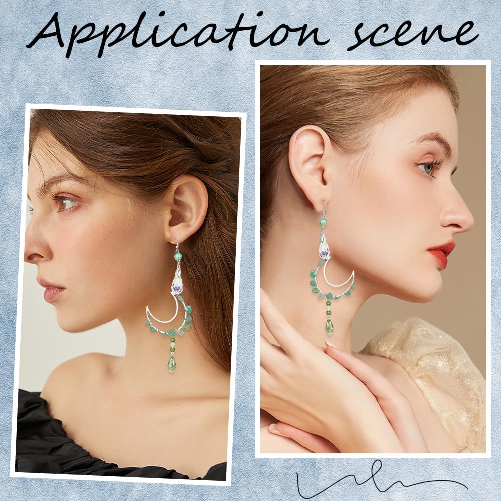 CREATCABIN 10Pcs Moon Linking Rings 18K Gold Plated Brass Earrings Beading Hoop Frames Charms Links Connectors for DIY Dangle Earring Necklaces