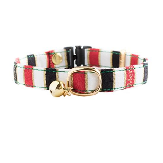 

Goods Good Cat Collar Christmas with Safety Buckle Safety Belt with Bell [Cat Luck] (M) RWBL-M