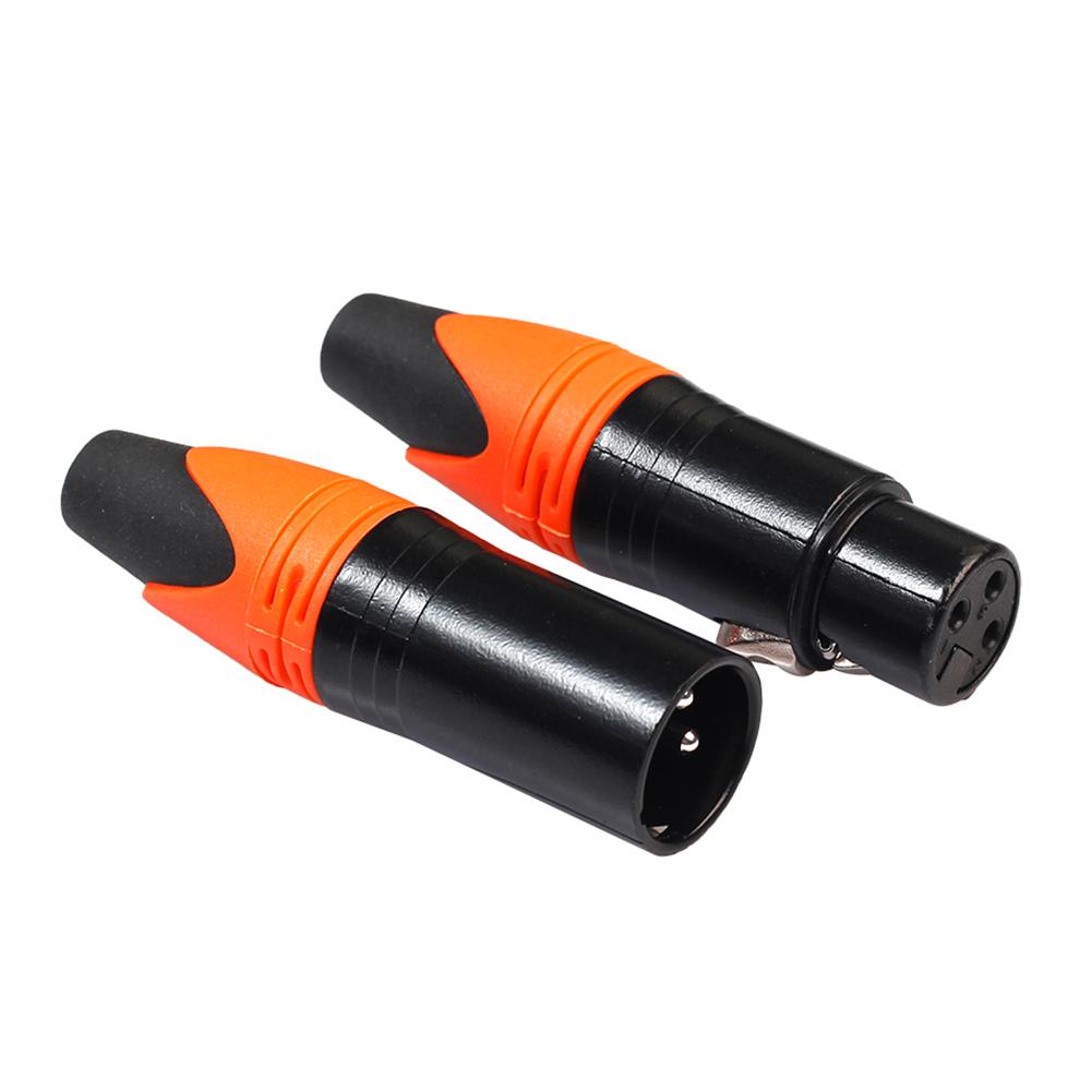 

2 шт. XLR Адаптер 3-контактный штекер гнездо сварка микрофон аудио кабель разъем контактная точка жилы из грубой меди штекер оранжевый