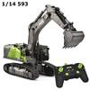 1/14 HUINA 1593 582  RC Excavator 2.4G Radio Controlled Car Engineering toy Dumper Truck crawler Alloy Tractor Loader