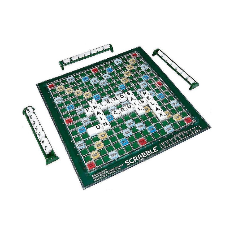 Deluxe Scrabble Set with Locking Tiles for Family Fun