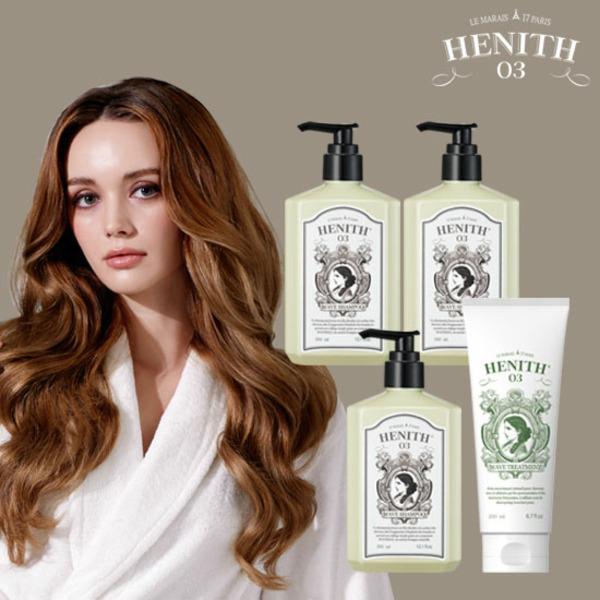 Il-yeom, volume shampoo, same as Paris Hair Shop, HENITH Wave Shampoo 300ml x 3 bottles + Treatment 200ml x 1 bottle