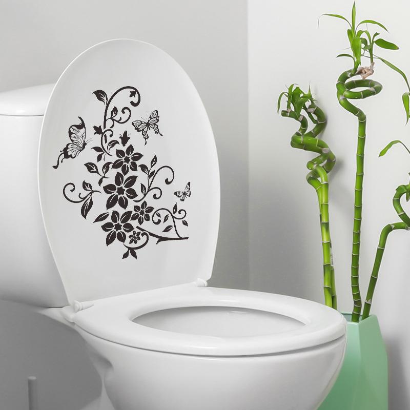 Butterfly Flower Bathroom Toilet Laptop Wall Decals Sticker Home Decoration Switch Sticker Tv Background Wall Decorative Paper