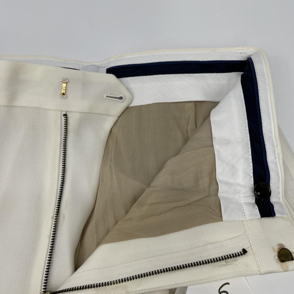 6 ROKU White Wool KARSEY PANTS Slacks Bottoms 38 whiteUsed