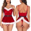 Euro-American Gold Velvet Sexy Christmas Slip Dress with Waist Belt