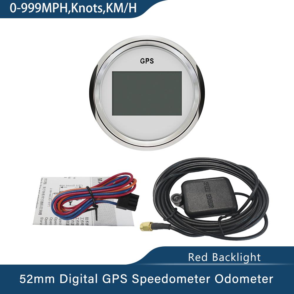 ELING New 52mm 2" Digital GPS Speedometer Odometer Kit for Car Boat Motorcycle Auto Replacement Round Gauge 12V 24V