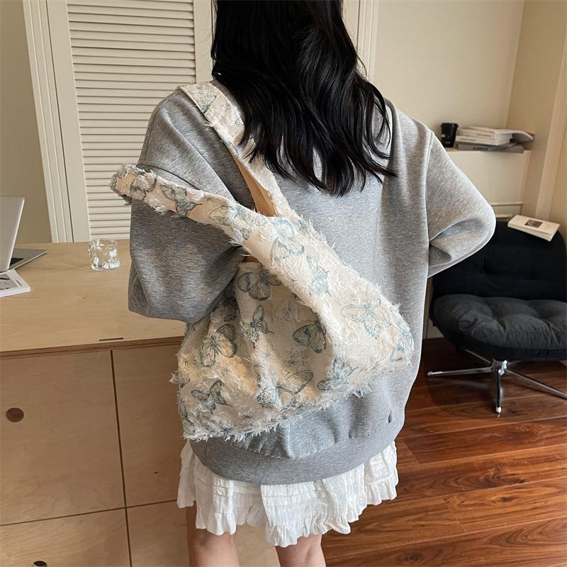 Handheld Cloth Bag Women's Bag Spring New Fashion Love Tote Bag Casual Large-capacity Shopping Bag Bag