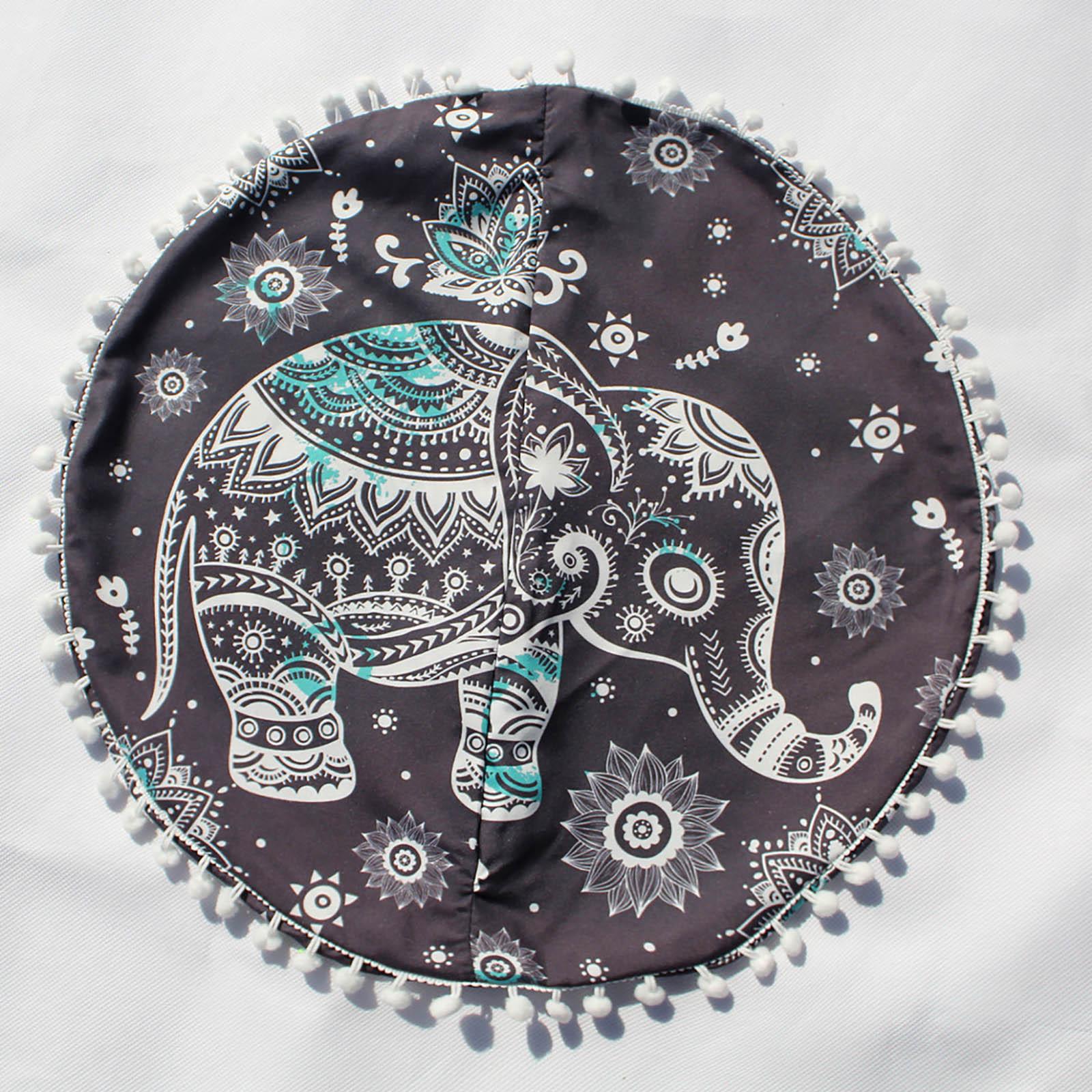 Round Bohemian Meditation Cushion Cover Ottoman Cushion Pillowcase Sofa Cushion