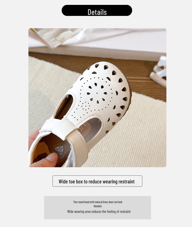 Mädchen Leder Lochmuster Atmungsaktive Prinzessin Schuhe - Frühjahr/Sommer 2026 Kollektion