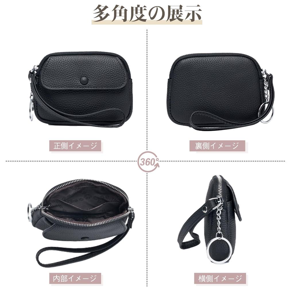 Ganve Women's Genuine Leather Coin Purse, Durable, Small Item Pouch, Popular and Stylish, with Key Chain, Large Capacity, Cute Wallet, Box-Shaped