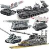MOC Tank Building Blocks Military Series Rocket Launcher Tank Missle Armored Vehicle Tractor Bricks 3D Model Toys Sets Kid Gifts