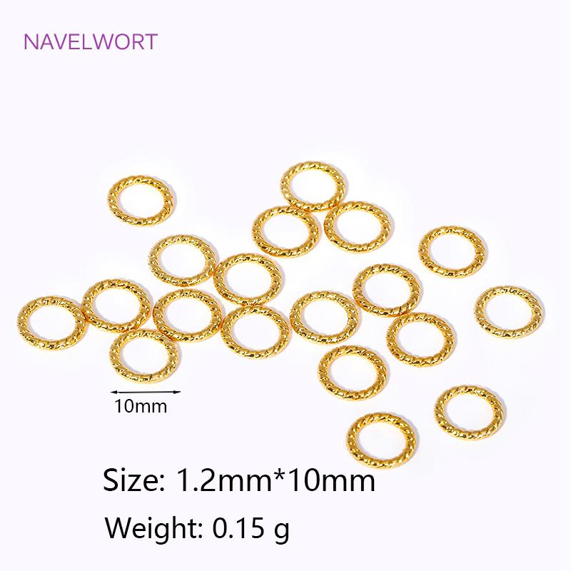 

50PCS 18K Gold Plated Alloy Metal Round Twist-Style Closed Ring Accessories For DIY Jewelry Making Connectors Components 50 pieces