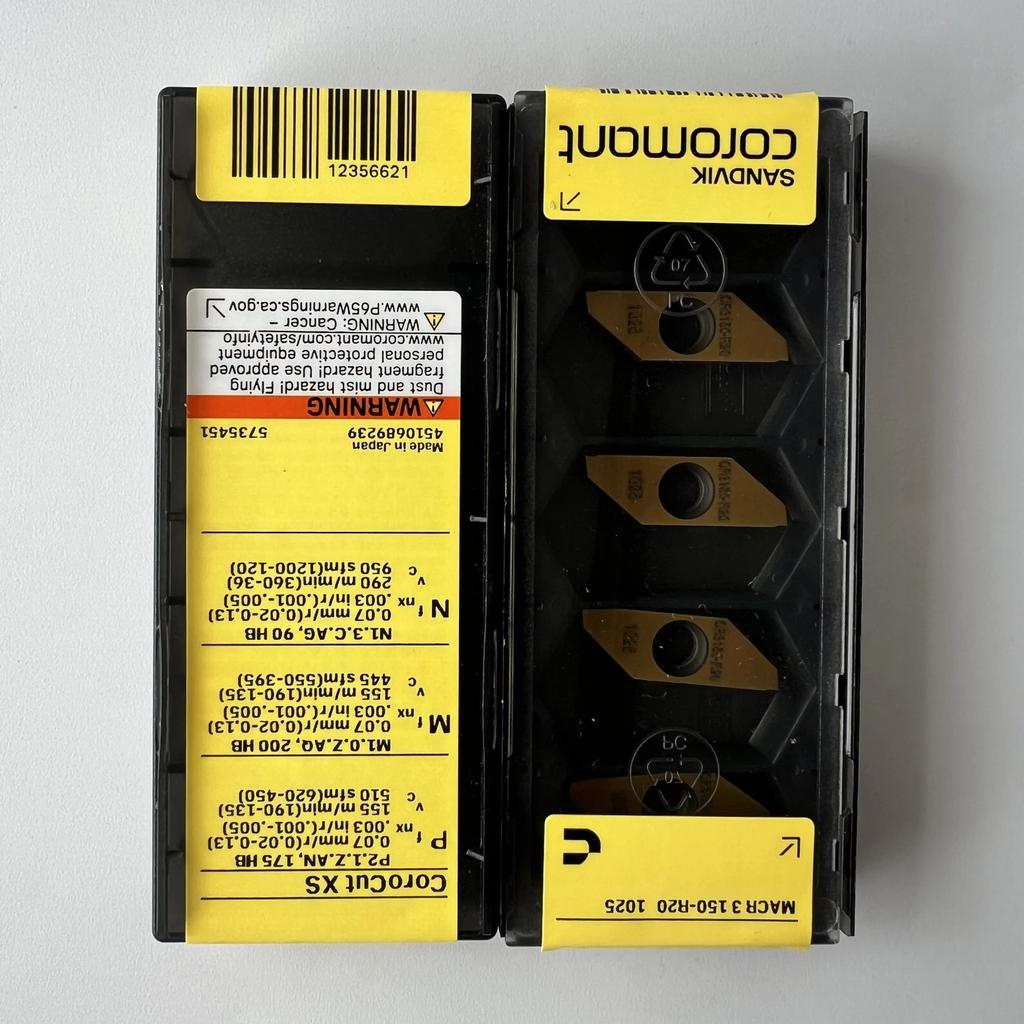 SANDVIK / MACR3150-R20 1025 / Industrial indexable Carbide Inserts 10 Pcs