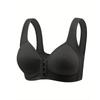 Women's Bra Wire-Free Front Closure Solid Color Full Coverage 3D Cups More Considerate for Middle-Aged And Elderly Individual Underwear