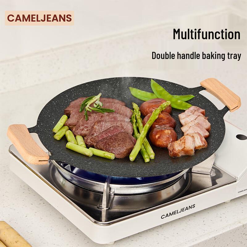 CAMELJEANS Outdoor Cast Iron Grill Pan