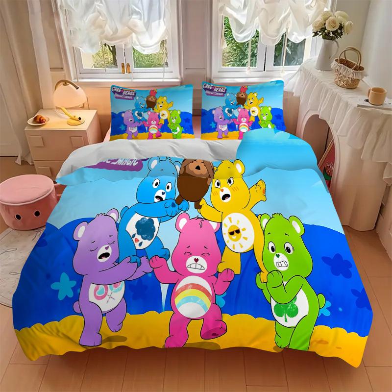 Care Bears Unlock Magic Print 3Pcs Bedding Setduvet Cover With 2 Bedropillowcase Home Birthday Gift