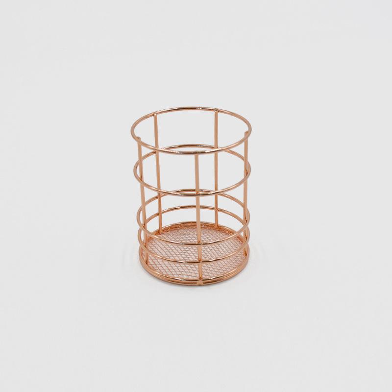 Multi-Function Iron Pen & Makeup Brush Holder - Desktop Storage Basket