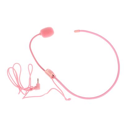 3.5Mm Pink Headworn Wired Microphone Headset Pink Voice Amplifier Speaker Clear Sound Mic For Conference Guide Speech Teacher