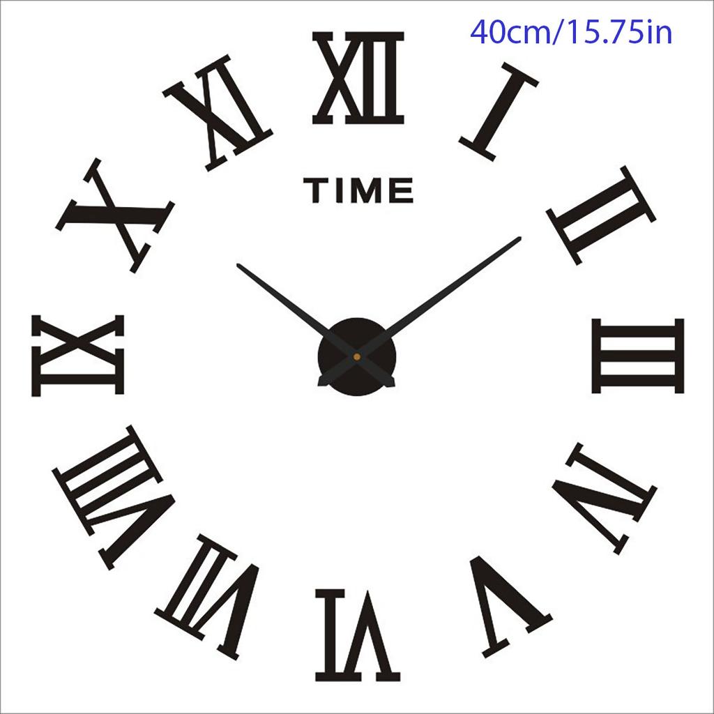 3D Acrylic Digital Wall Clock Roman Numerals Design Mirror Wall Clock Fashion Large Round Wall Clock DIY Self Adhesive Clocks