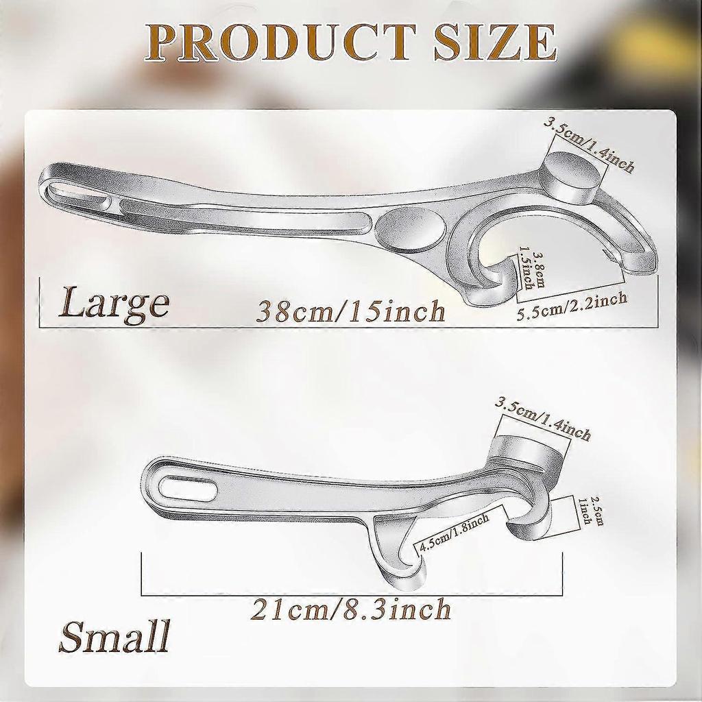 2 Pieces Aluminum Bucket Opener 5 Gallon Silver Pail Opener 8'' Or 14'' Metal Can Opener - DD