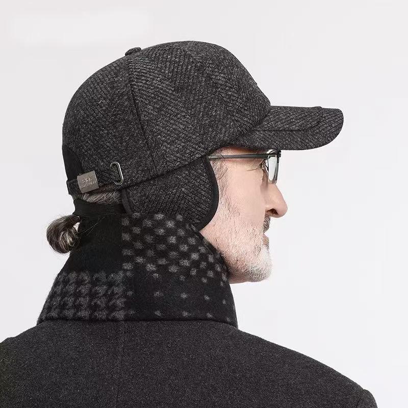 Men'S Winter Warm Hat Polyester Fleece Lining Sports Style Breathable Unisex Solid Color Dry Clean Only No Stretch