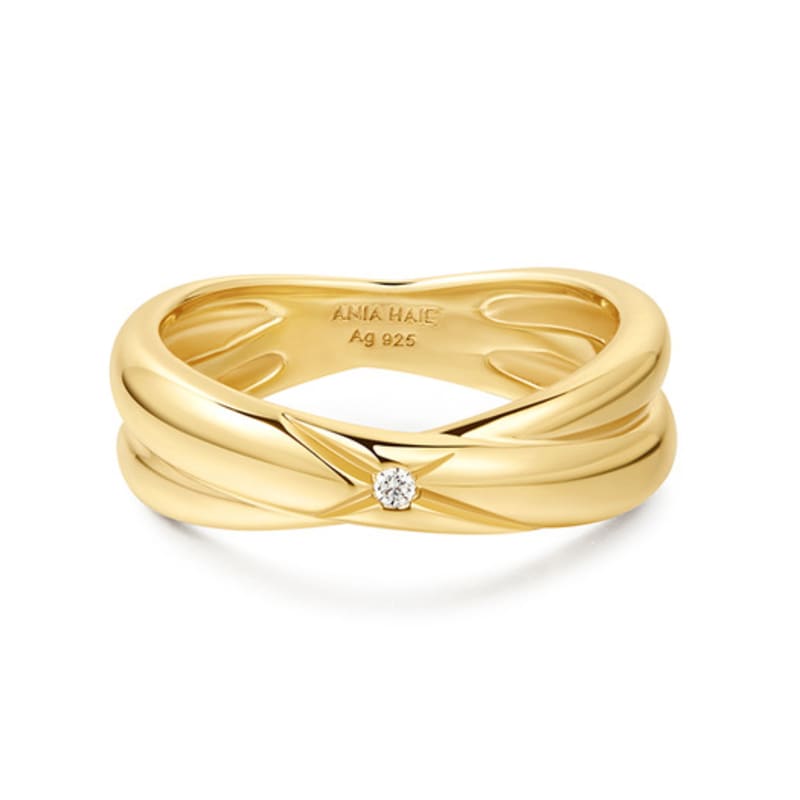 ANIA HAIE Cross Double 925 Silver Ring R061-06G