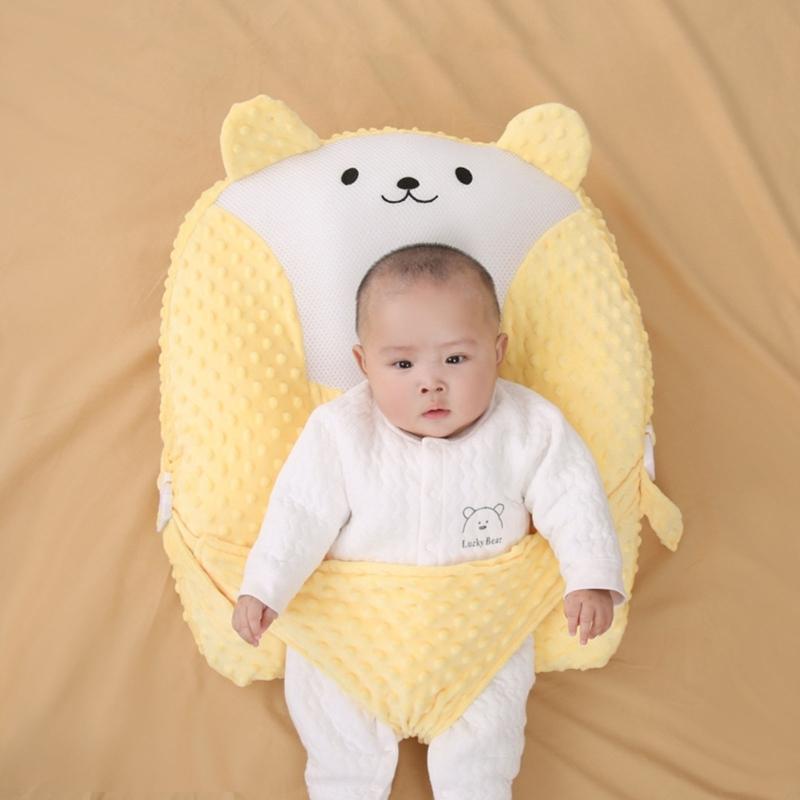 Cartoon Baby Support Pillow for Newborns Helping Relieve Gas and Colic Soft & Breathable Mood Comforting Doll Toy