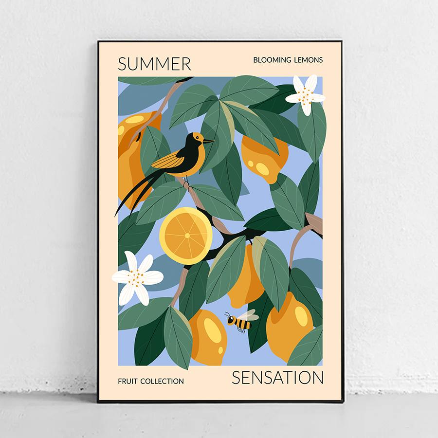 Fruit Market Strawberry Lemon Orange Banana Cherry Wall Art Nordic Posters Pictures For Living Room Decor Canvas Prints Painting