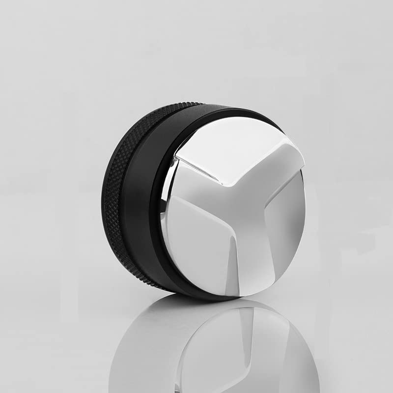 FUN COFFEE Distributor Tamper, 51mm, for Espresso Machines, Coffee Tamper, Home Use, 3 Inclined Bevels, Black (co-0003-5)