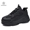 New Men Sneakers Platform All Black White Shoes Breathable Lace Up Fashion Unisex Chunky Sneakers Gym Outdoor Sport Footwear Man
