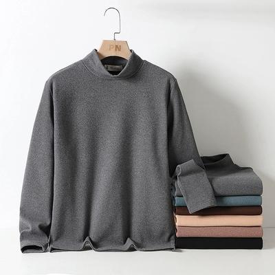 Halfhoge kraag Duits fluweel warm basis shirt heren plus size veelzijdig T-shirt met lange mouwen